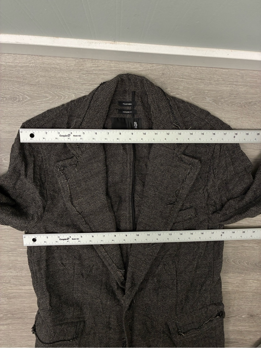 $1698 R13 Frayed Edge Oversized Ragged Blazer XS - Picture 16 of 16